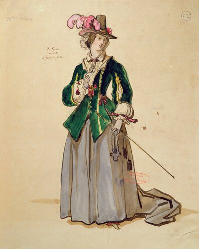 Costume per Dona Elvire in una produzione del 1847 di 